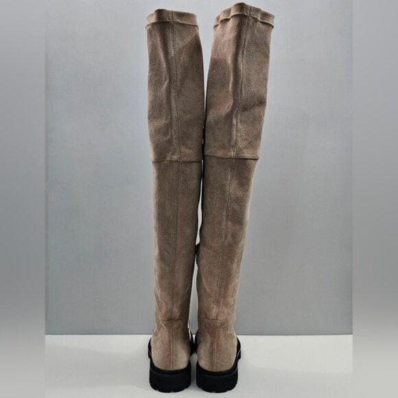 Aquatalia Mire Over The Knee Boot Womens 10 Taupe Suede Waterproof Tall Pull On - Picture 8 of 14